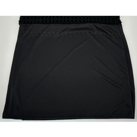 NEW Anthropologie Line & Dot Crochet Dress Black Large Lined Cut Out Back Accent - Picture 7 of 9